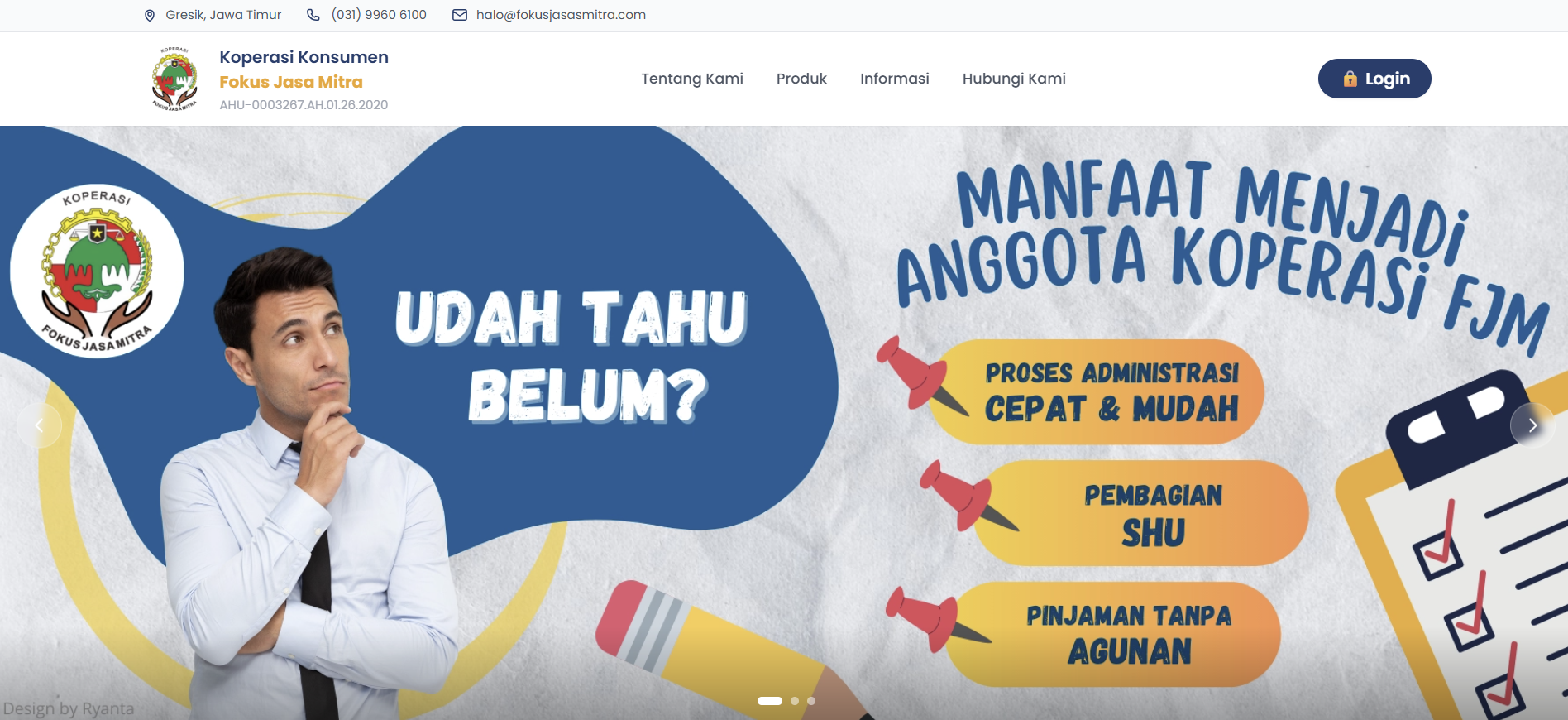 Koperasi Karyawan FJM information system screen